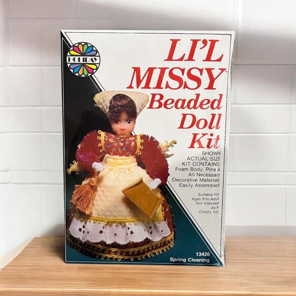 🐈OKC🐈 Vintage NIB/NWT Li’l Missy Beaded Doll Kit “Spring Cleaning” #13426
